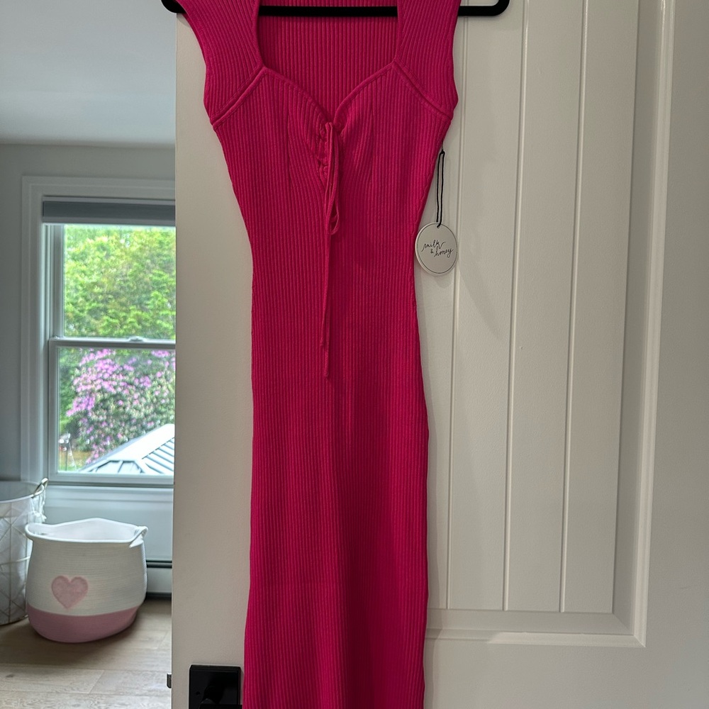 Pinkblush Women's Midi Dress - Vibrant Pink